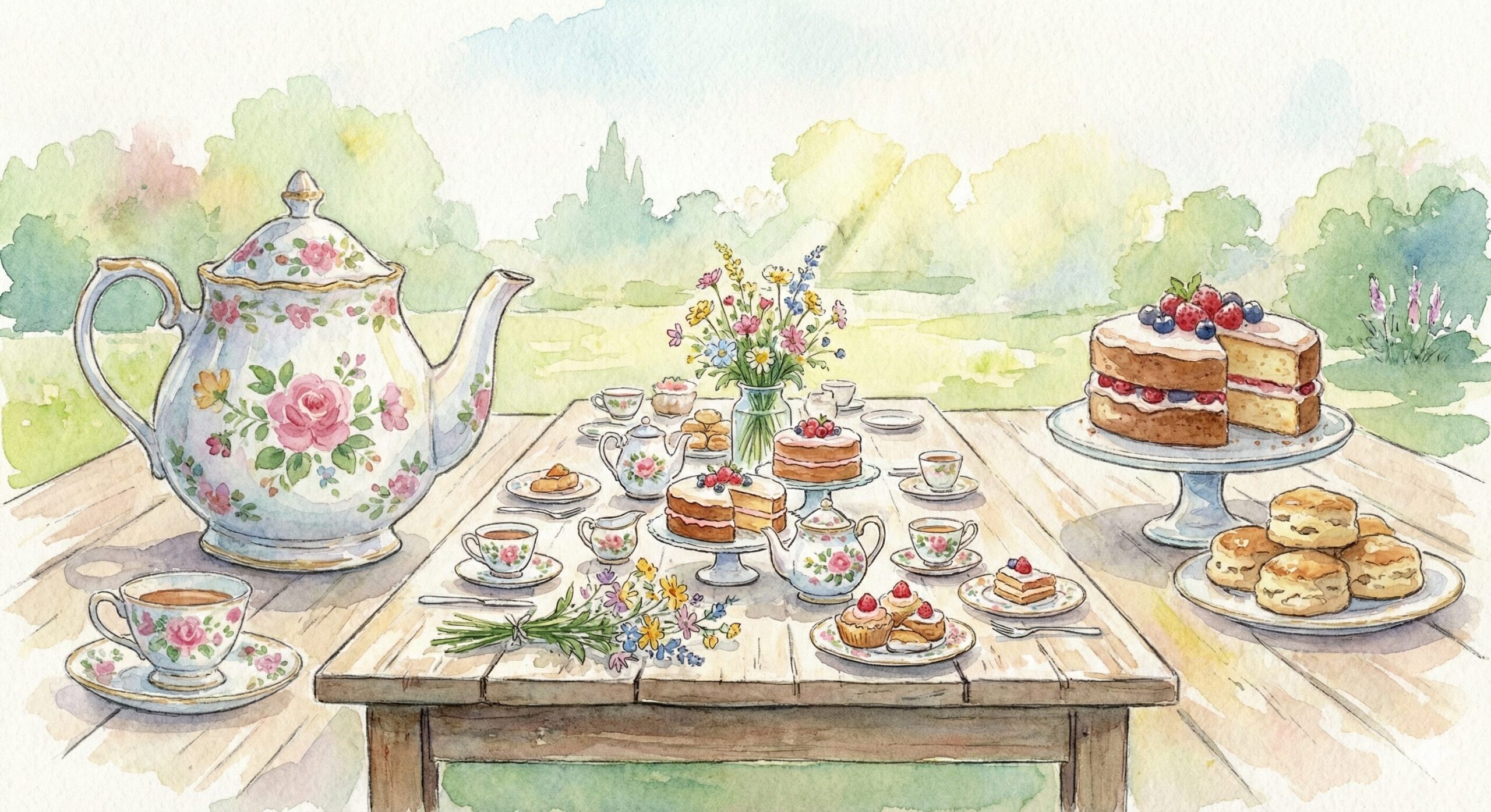 Tea time illustration